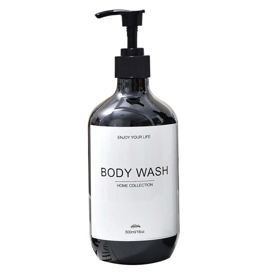 Refillable Shampoo & Body Wash Dispenser Bottle with Pump (500ml)