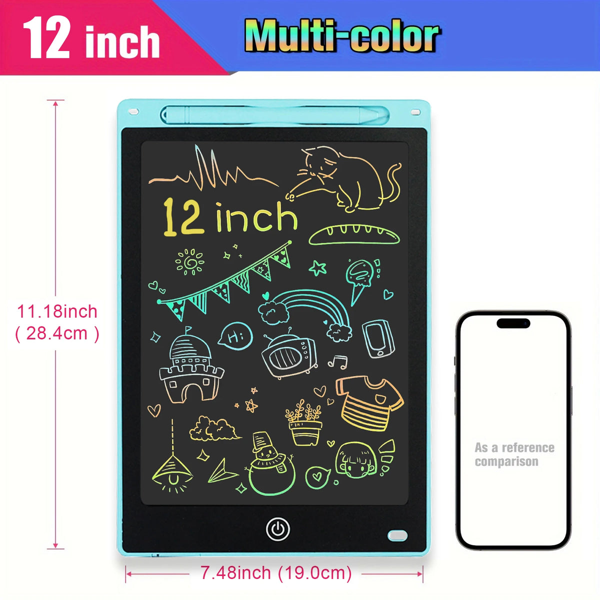 12-Inch LCD Writing Tablet for Kids – Reusable Electronic Drawing Board