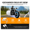 Motorcycle side rear view mirrors with an expanded field of view for better visibility