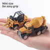 Mini size for easy grip diecast alloy construction vehicles set including a tractor, excavator, and truck toy