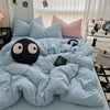 Solid Black Microfiber Duvet Cover Set with Pillowcases