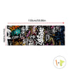 Black velvet car interior wrap sticker featuring a colorful graffiti pattern