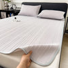 Ice Silk Cooling Bed Pad with Pillowcases – Breathable & Soft Summer Bed Mat