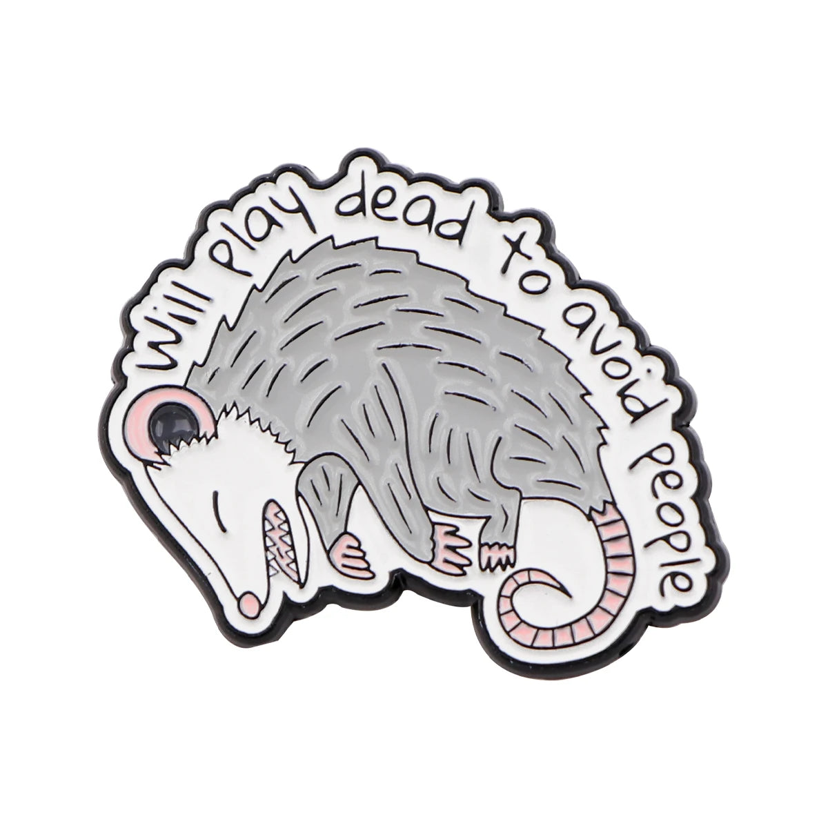 Cute Opossum Enamel Pin