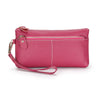 Genuine Cowhide Leather Long Wallet with Zipper Closure