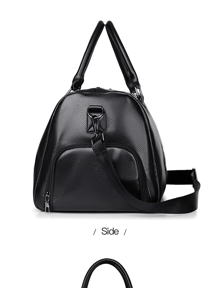 Retro PU Leather Weekender Duffel Bag with Adjustable Shoulder Strap