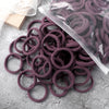 50-Pack Solid Color Elastic Hair Ties for Women & Girls