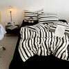Ensemble de housse de couette rayée noir et blanc classique