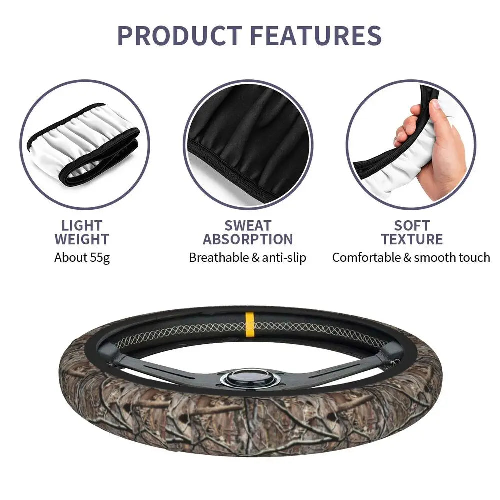 Tree Camouflage Elastic Steering Wheel Cover