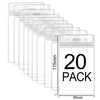 A stack of clear waterproof ID card holders with lanyard slots, showing a 20 pack quantity.
