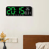 A large black LED digital wall clock displaying 20:15, 26 degrees Celsius, and the day of the week.