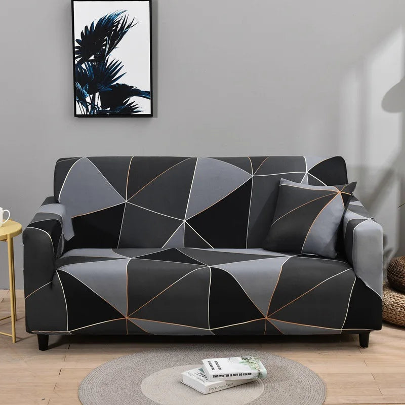 Floral Print Stretch Sofa Cover with Elastic Edge