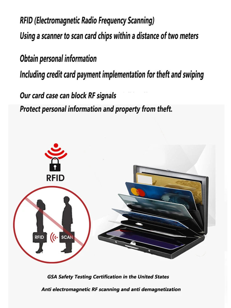 Ultra-Thin RFID Blocking Metal Card Holder
