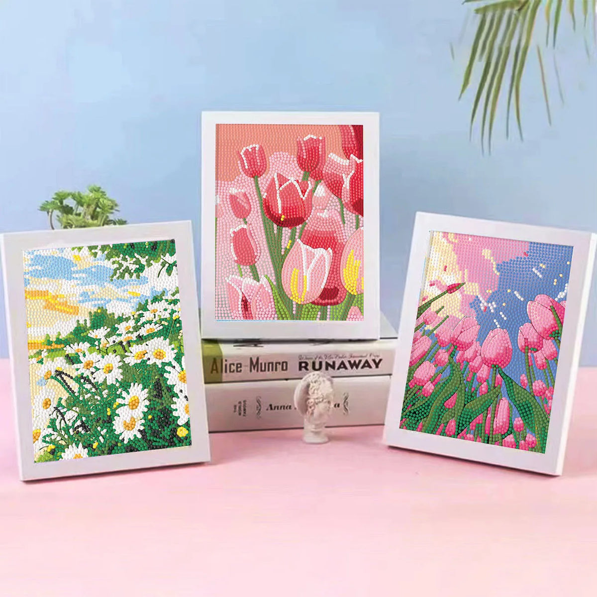 5D Diamond Painting Kit – Flower Landscape with Frame
