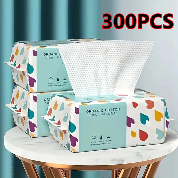 100% Cotton Disposable Face Towels – Soft & Thick Cleansing Wipes for Skincare