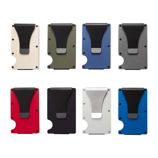 Slim RFID-Blocking Aluminum Wallet with Money Clip