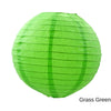 A round, lime green paper lantern made of crinkled green paper.