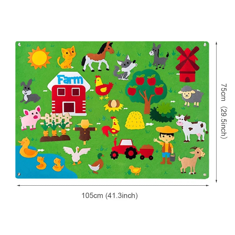 Farmtiere Filz-Story Board Wanddeko