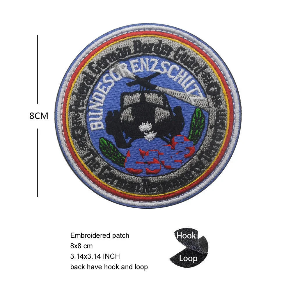 Luminous Reflective German Eagle Patch with Hook-and-Loop Backing