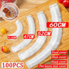 100 pieces of white reusable elastic covers for food, shoe, head, and pet basin mats