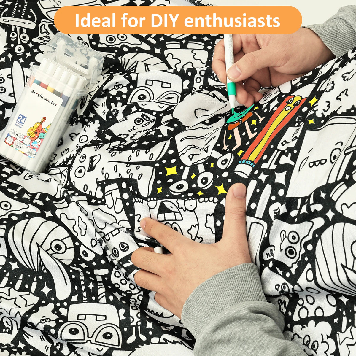 Reusable Coloring Blanket with 24 Markers