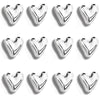 A set of twelve shiny silver heart-shaped refrigerator magnets arranged in a grid.