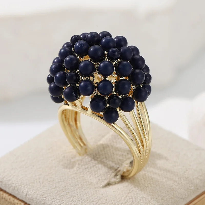 Vintage Geometrischer Goldsteinring