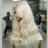Perruque V-part sans colle, blonde à texture ondulée naturelle