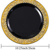 Elegant White Disposable Dinner Plates with Silver Lace Design