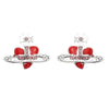 Rhinestone Heart & Saturn Pendant Jewelry Set