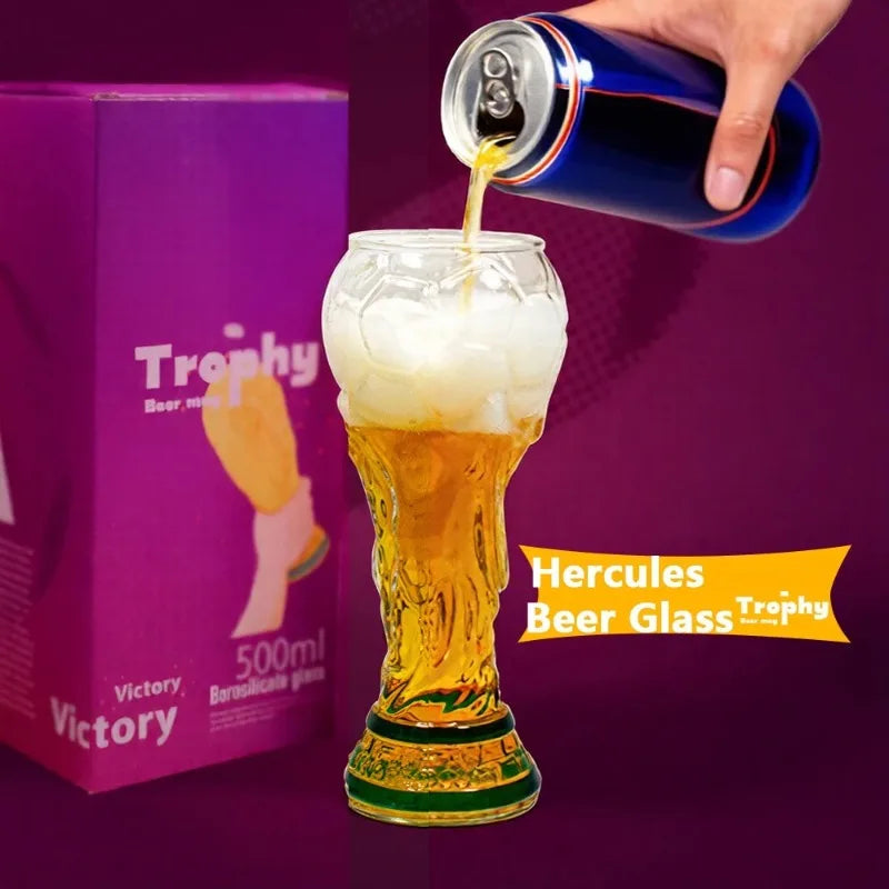 Football Trophy Beer Glass