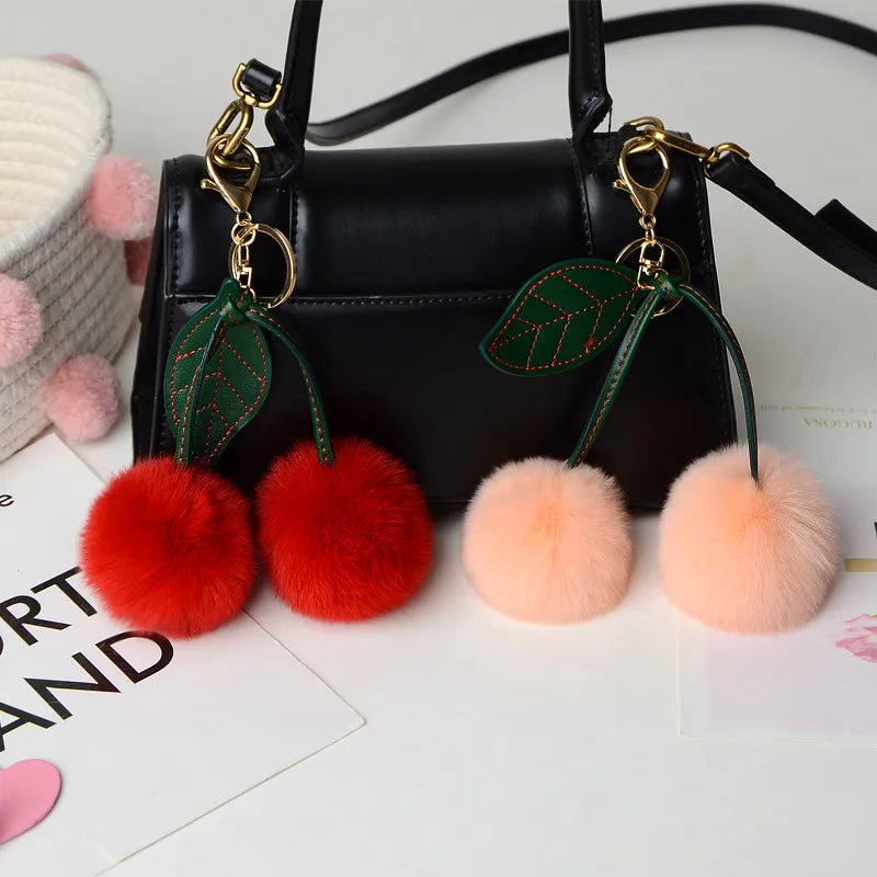 Plush Cherry Handbag Charm