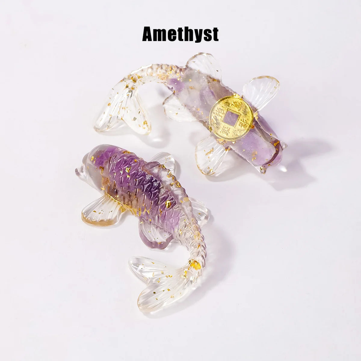 Natural Crystal Goldfish Figurine Feng Shui Decor