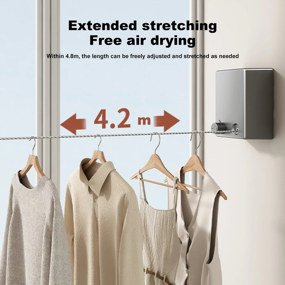 Retractable Clothesline with Stainless Steel Construction