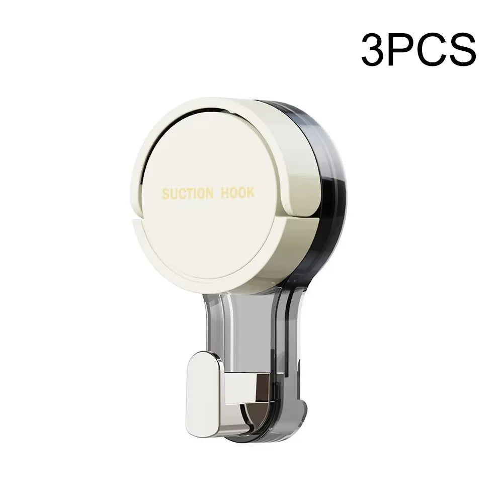 Strong Vacuum Suction Hooks with Adhesive Mount, No-Drilling Design for Home and Bathroom