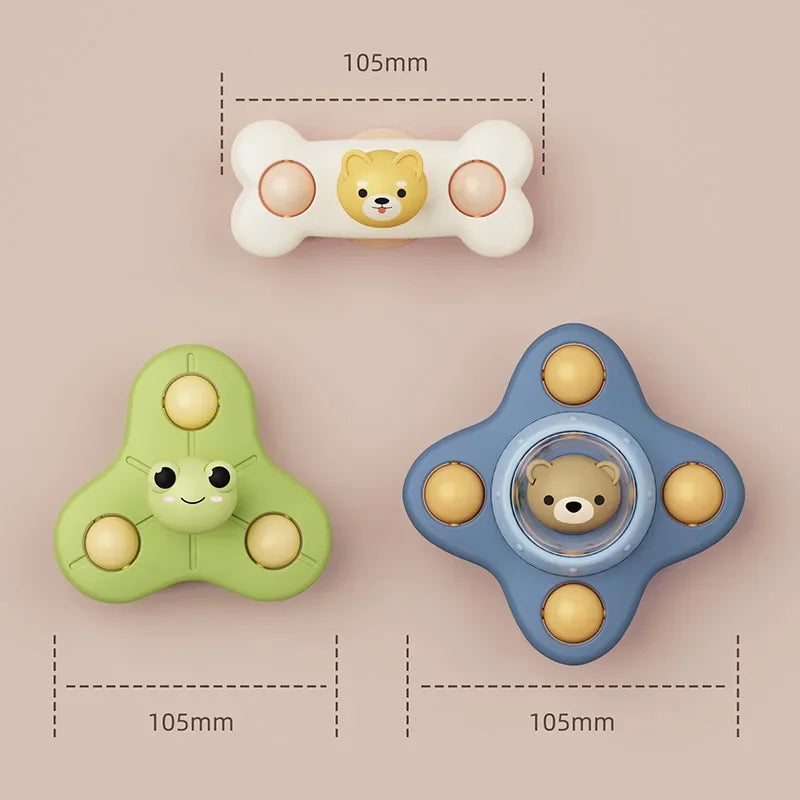 Suction Cup Spinning Bath Toys for Babies (Set of 3)