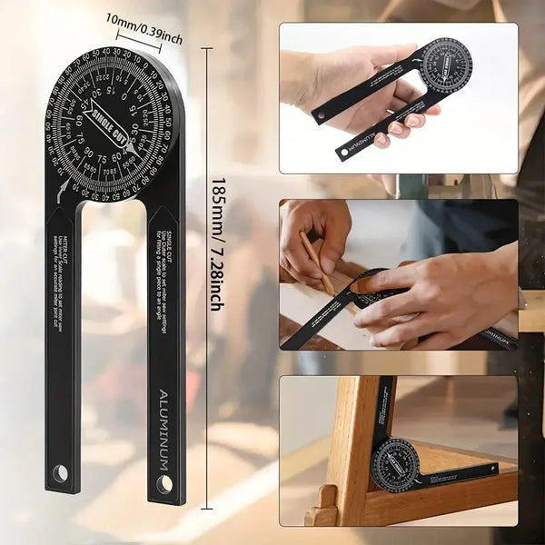 360° Miter Saw Protractor with Laser-Engraved Scales
