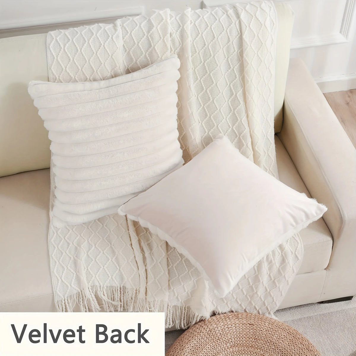 Striped Corduroy Throw Pillow Cover