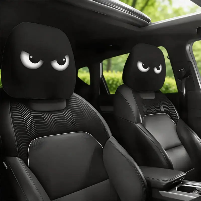 Funny Angry Eyes Car Headrest Covers (Set of 2)