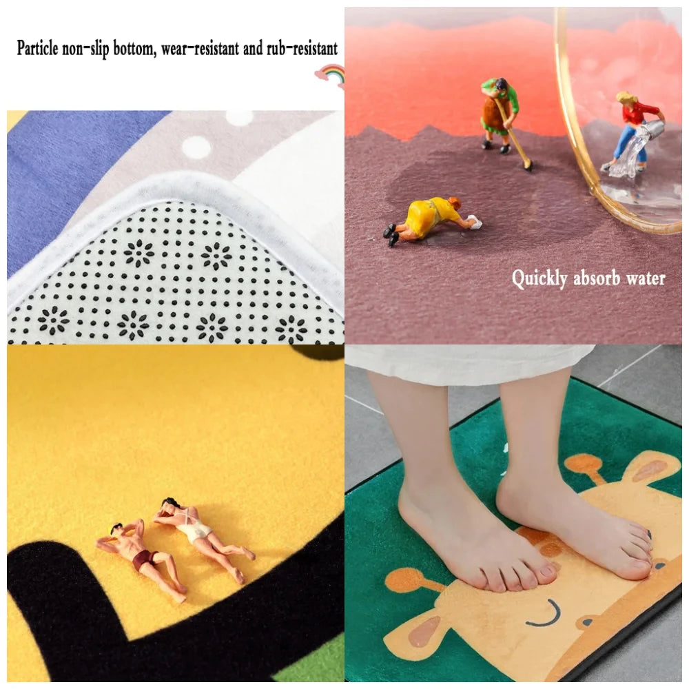 Nordic style anti-slip doormat featuring various textures and designs for entryways and living rooms.