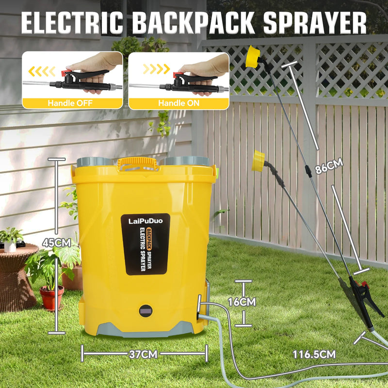 20V Battery-Powered Backpack Sprayer with Adjustable Pressure
