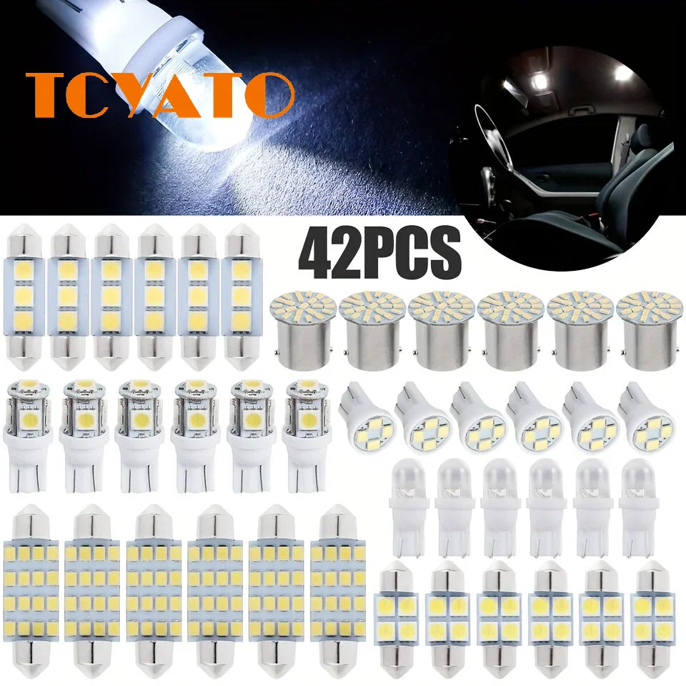 LED Car Interior Light Bulb Set (42-Piece) – 6000K White