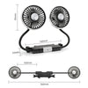 Dual-Head USB Car Fan with Adjustable LED Light