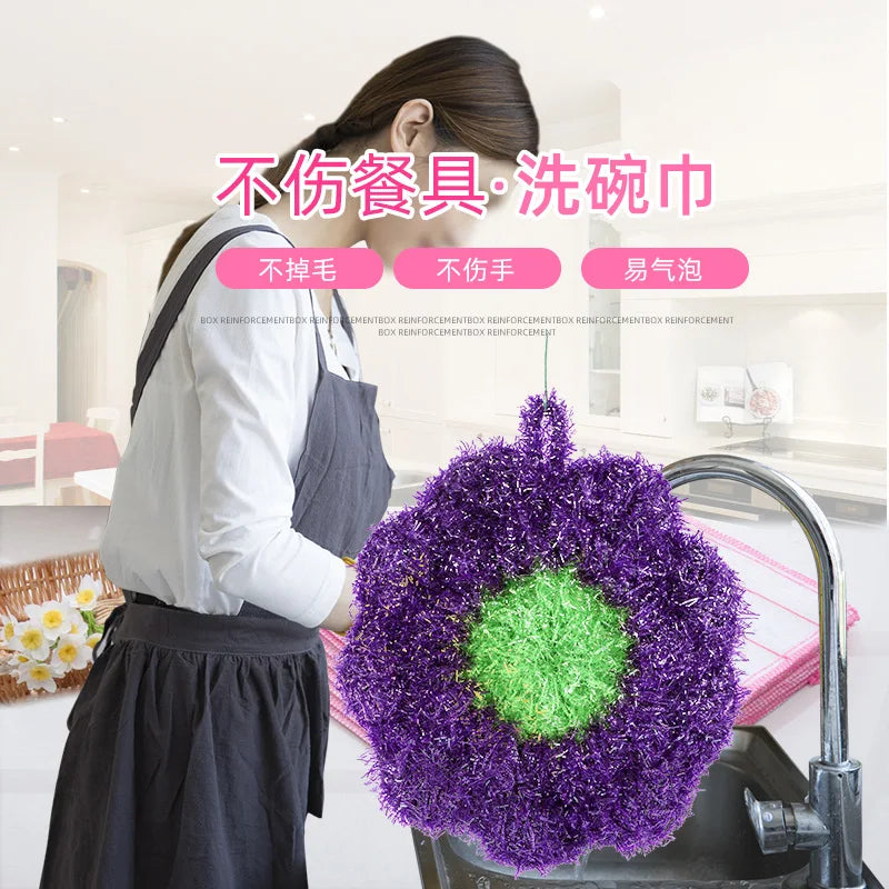 Floral Kitchen Scrubber Sponge – Non-Scratch Scouring Pad for Dishes, Pots & Pans