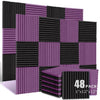 Acoustic Foam Wedge Panels for Soundproofing & Studio Treatment (48-Pack)