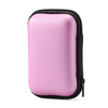 A pink hard EVA protective case for a SanDisk Extreme Portable SSD.