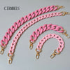 Matte Candy Pink Resin Handbag Chain – Detachable Shoulder Strap