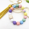 Boho Silicone Bead Keychain with Tassel