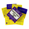 A set of yellow and purple challenge cards for a Truth or Dare game