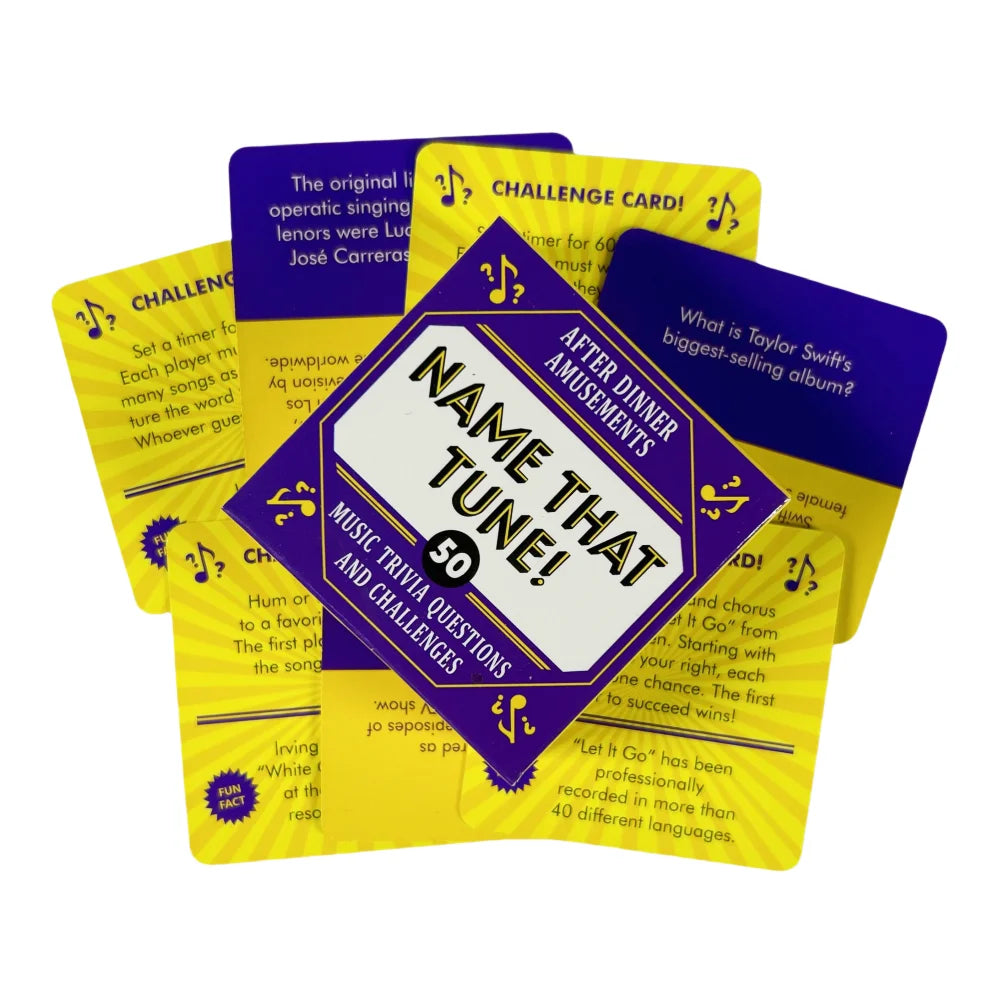 A set of yellow and purple challenge cards for a Truth or Dare game